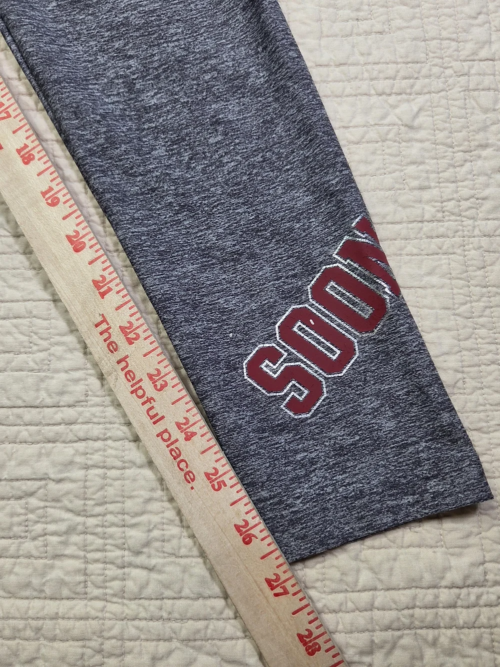 PINK Victorias Secret University of Oklahoma Sooners Leggings Heather Gray Small - Picture 4 of 12